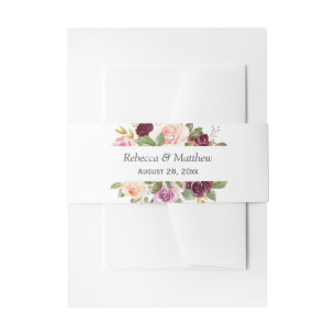 Bandeau De Faire-part Aquarelle Plum violet Blush FlorMariage