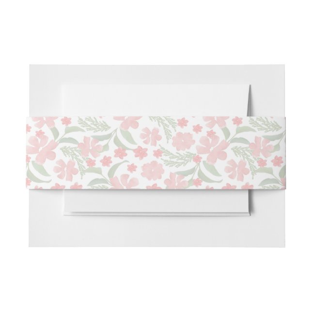 Bandeau De Faire-part Aquarelle rose floral (Devant Example)