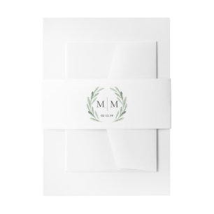 Bandeau De Faire-part Aquarelle simple et élégante Mariage de verdure