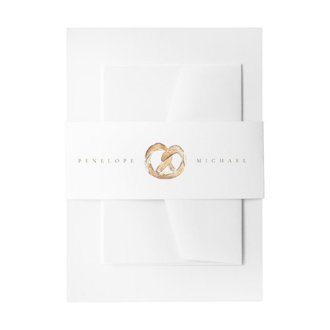 Bandeau De Faire-part Aquarelle Soft Pretzel Mariage de coeur (Devant example)