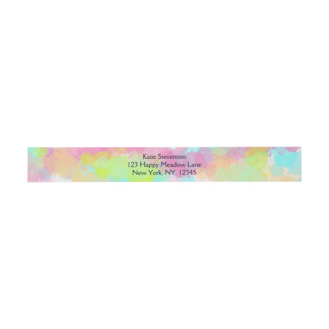 Bandeau De Faire-part Aquarelle Splatter Colorful Abstract Design (Plat)