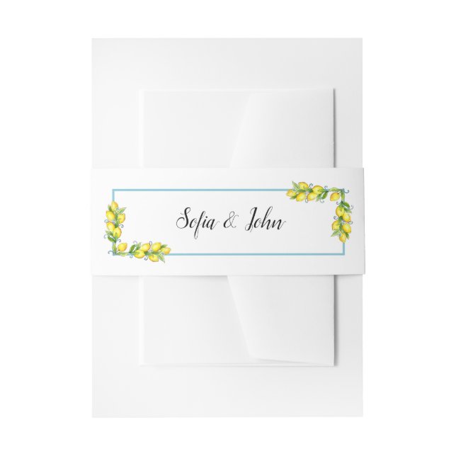 Bandeau De Faire-part Aquarelle Vintage citrons Faire-part de mariage (Devant example)