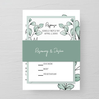 Bandeau De Faire-part Aquarelle Whimsical Eucalyptus Mariage