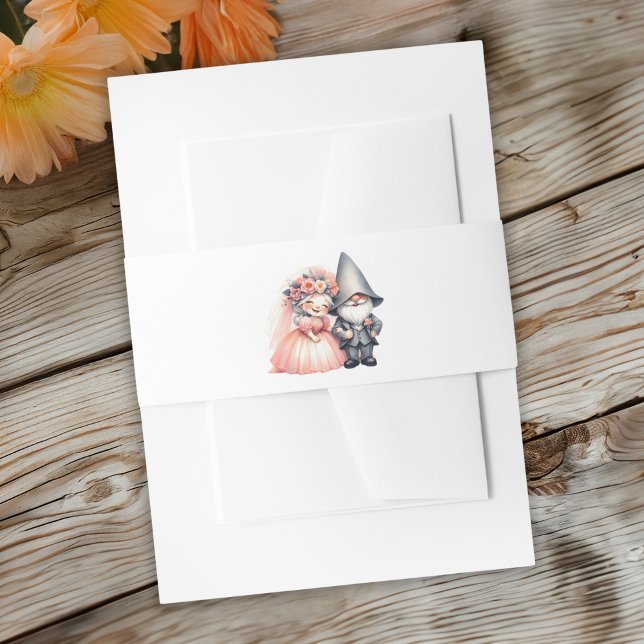 Bandeau De Faire-part Aquarelle Whimsical Gnome Mariage envelopper rusti (Créateur téléchargé)