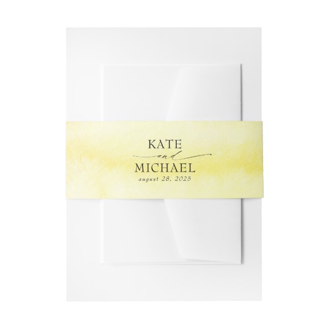 Bandeau De Faire-part Aquarelles Jaune Lumineuse Moderne (Devant example)