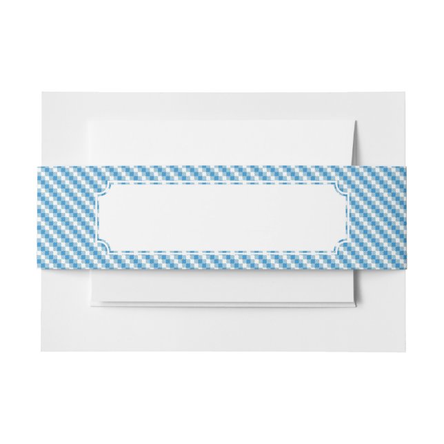Bandeau De Faire-part arrière - plan Bleu-blanc de carrés (Devant Example)