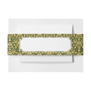 Bandeau De Faire-part Arrière - plan floral en bois de motif de damass