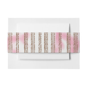 Bandeau De Faire-part arrière - plan rayé rose et blanc