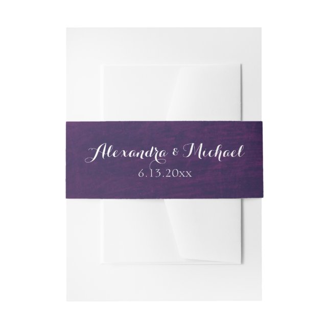 Bandeau De Faire-part Arrière - plan violet glamour avec script blanc (Devant example)