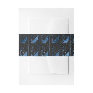 Bandeau De Faire-part Art déco Faux noir et bleu