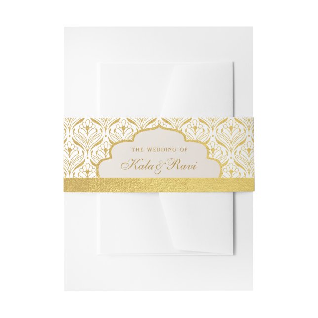 Bandeau De Faire-part Art Déco Lotus Gold Floral (Devant example)