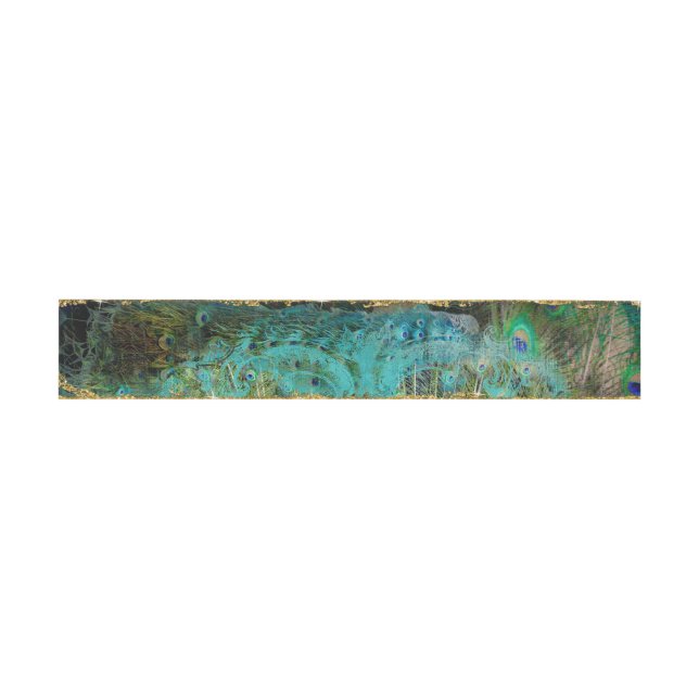 Bandeau De Faire-part Art Déco Peacock Gold Parties scintillant Old Holl (Plat)