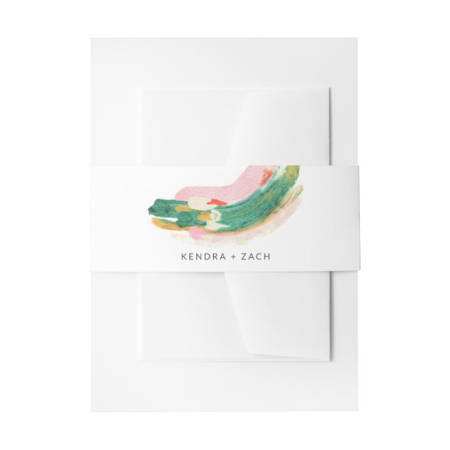Bandeau De Faire-part Art moderne Abstrait Peint Strokes Mariage (Devant example)