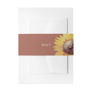 Bandeau De Faire-part Art Rustique Artistique Tournesol Aquarelle Art