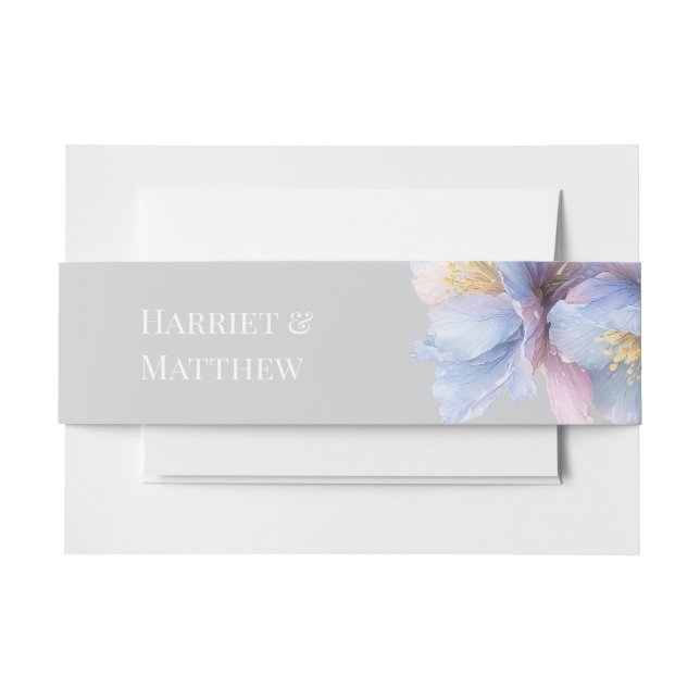 Bandeau De Faire-part Artistic Pastel Botanical Florals Wedding (Devant Example)