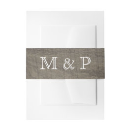 Bandeau De Faire-part Aspect en bois monogramme