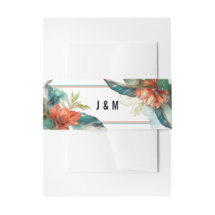 Bandeau De Faire-part Avec Initiales Hibiscus Serenade Paradis
