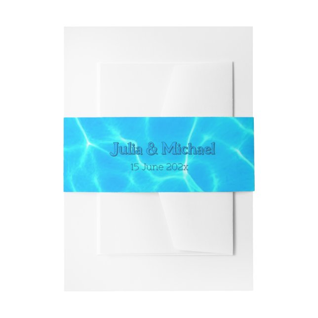 Bandeau De Faire-part Azur Turquoise Bleu Réflexion d'eau Minimalisme (Devant example)