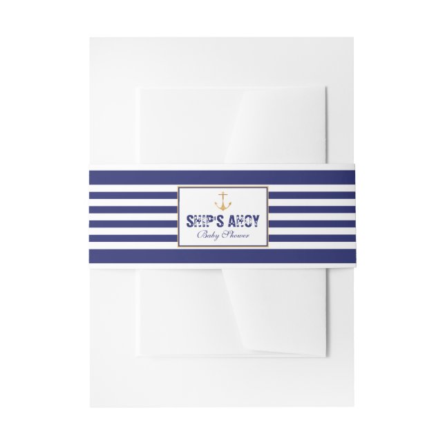 Bandeau De Faire-part Baby shower Ancre nautique (Devant example)