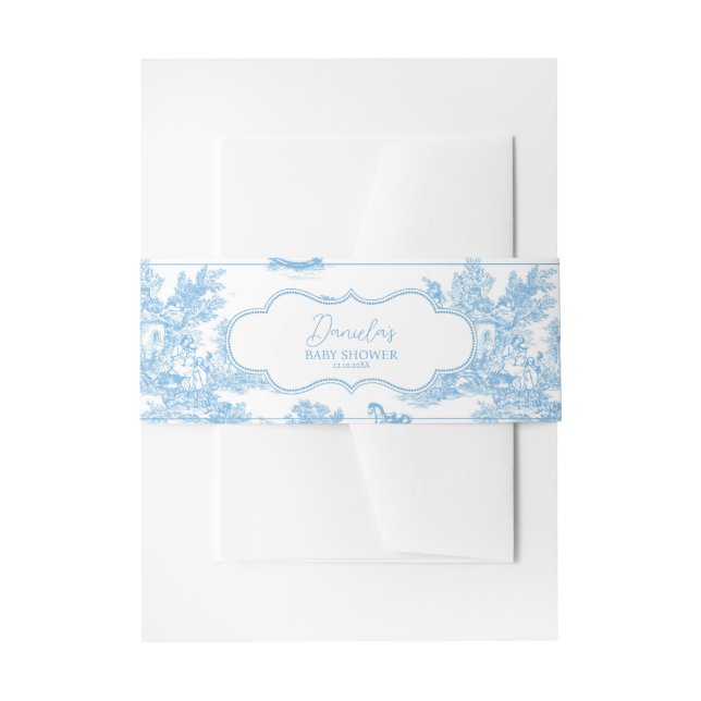 Bandeau De Faire-part Baby shower d'ours bleu bleu français (Devant example)