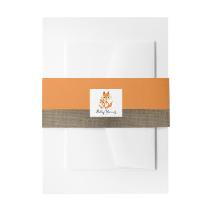 Bandeau De Faire-part Baby shower Orange Fox Burlap