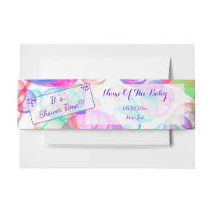 Bandeau De Faire-part Baby shower Rainbow Soap Bubbles