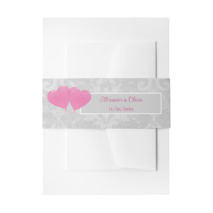 Bandeau De Faire-part Ballons Coeur Rose Invitation Bande de ventre