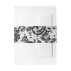 Bandeau De Faire-part Bande de dentelle noire et blanche