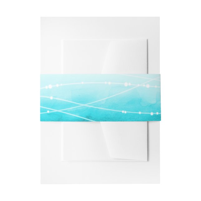 Bandeau De Faire-part bande de papeterie Abstraite bleu mer (Devant example)