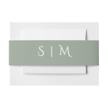 Bande de ventre à monogramme Deep Sage pour mariag