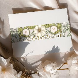 Bandeau De Faire-part Bande de ventre Art Nouveau Mucha Monogrammes Init