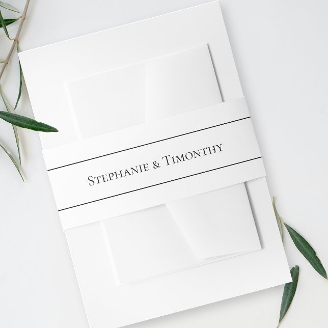 Bandeau De Faire-part Bande de ventre classique simple (Add elegance to your wedding invitations with our belly bands, ensuring a polished presentation.)