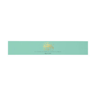 Bandeau De Faire-part Bande de ventre d'Aqua d'effet d'or pour le