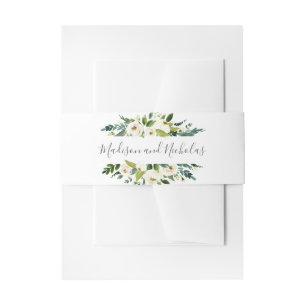 Bandeau De Faire-part Bande de ventre de l'enveloppe de Mariage vert et 