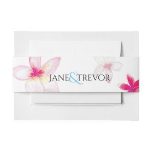 Bandeau De Faire-part Bande de ventre de mariage de Plumeria