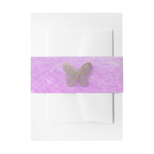 Bandeau De Faire-part Bande de ventre de papillon lavande