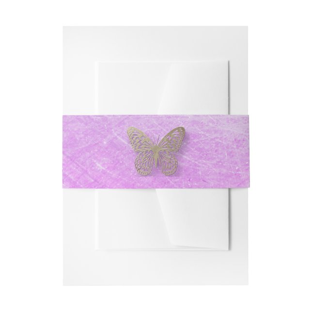 Bandeau De Faire-part Bande de ventre de papillon lavande (Devant example)
