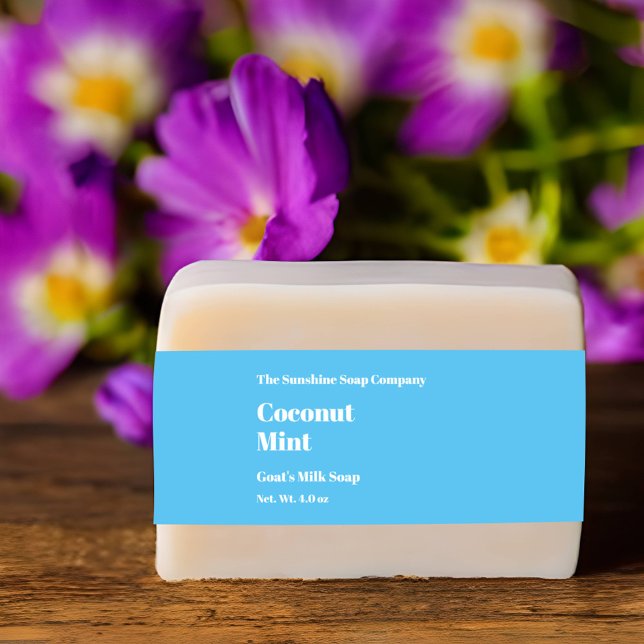 Bandeau De Faire-part Bande de ventre de savon bleu clair moderne (Créateur téléchargé)