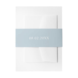 Bandeau De Faire-part Bande de ventre d'invitation bleu clair à date sim