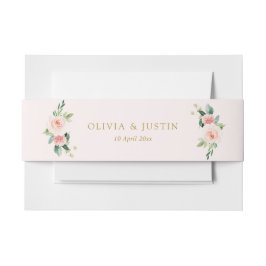 Bandeau De Faire-part Bande de ventre floral rose moderne