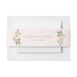 Bandeau De Faire-part Bande de ventre floral rose moderne