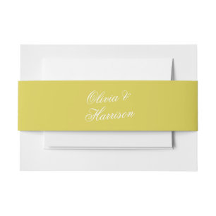 Bandeau De Faire-part Bande de ventre jaune élégant pour mariage Citrus