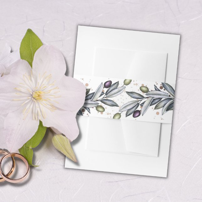 Bandeau De Faire-part Bande de ventre Mariage de la branche d'Olive (Créateur téléchargé)