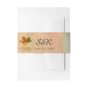 Bandeau De Faire-part Bande de ventre Mariage de la feuille d'érable aut