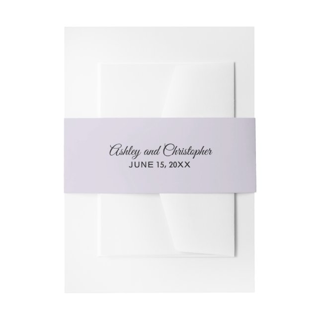 Bandeau De Faire-part Bande de ventre Mariage simple violet Lilac (Devant example)