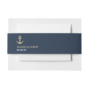 Bandeau De Faire-part bande de ventre marine moderne