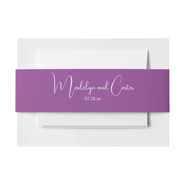 Bandeau De Faire-part Bande de ventre violet solide (Devant Example)