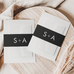 Bandeau De Faire-part Bande minimaliste de Faire-part de mariage noir et