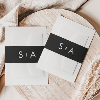 Bandeau De Faire-part Bande minimaliste de Faire-part de mariage noir et