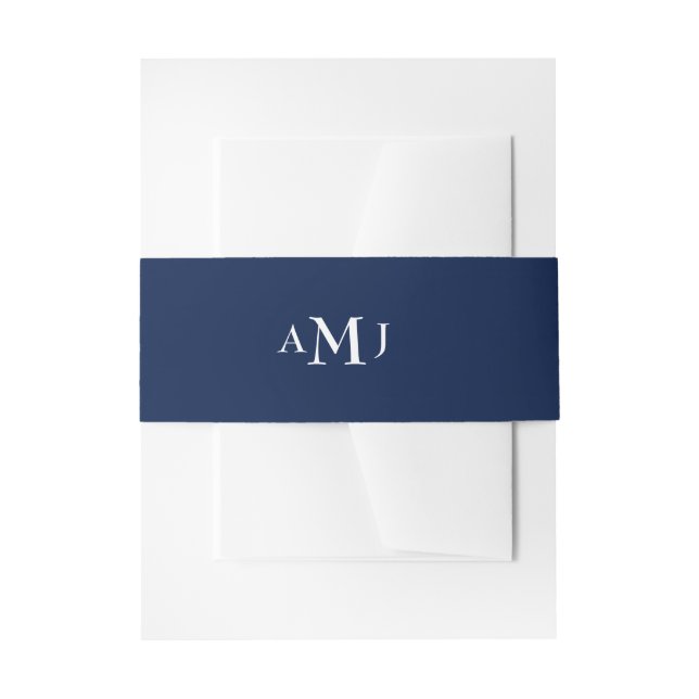 Bandeau De Faire-part Bande moulue personnalisable de ventre d'initiales (Devant example)